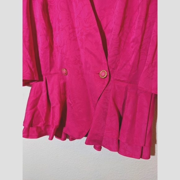 VTG 80s Pink Jacquard Blouse by Golden Gate - Picture 2 of 16